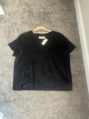 Anthropologie Black sheer Crewneck Tee